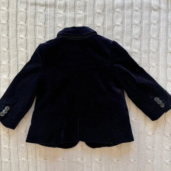 Zara Baby Blazer Velvet Jacket Navy Size 9 - 12 Months Christmas Pics Fancy Navy - Picture 8 of 8